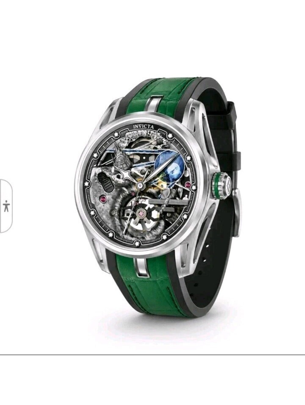 Invicta Celestial Naosia Automatic Watch Skeleton Dial 44.5mm, Green (69528) New